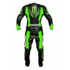 Custom Kawasaki Monster Motorcycle Leather Racing Suit Black Green