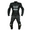 Custom Kawasaki Ninja Motorcycle Leather Racing Suit Black White