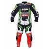 Custom Kawasaki Ninja SBK Motorcycle Leather Racing Suit Black Green Red